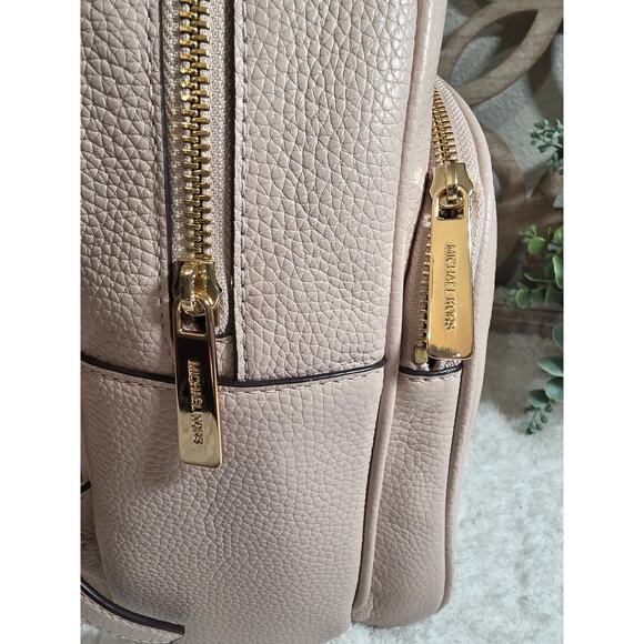 Michael Kors Abbey Medium Pebbled Leather Backpack Soft Pink - Picture 7 of 14